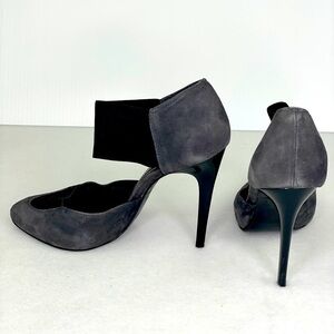 Like New Shoestock Charcoal Gray Suede Stilleto Shoes Size 7